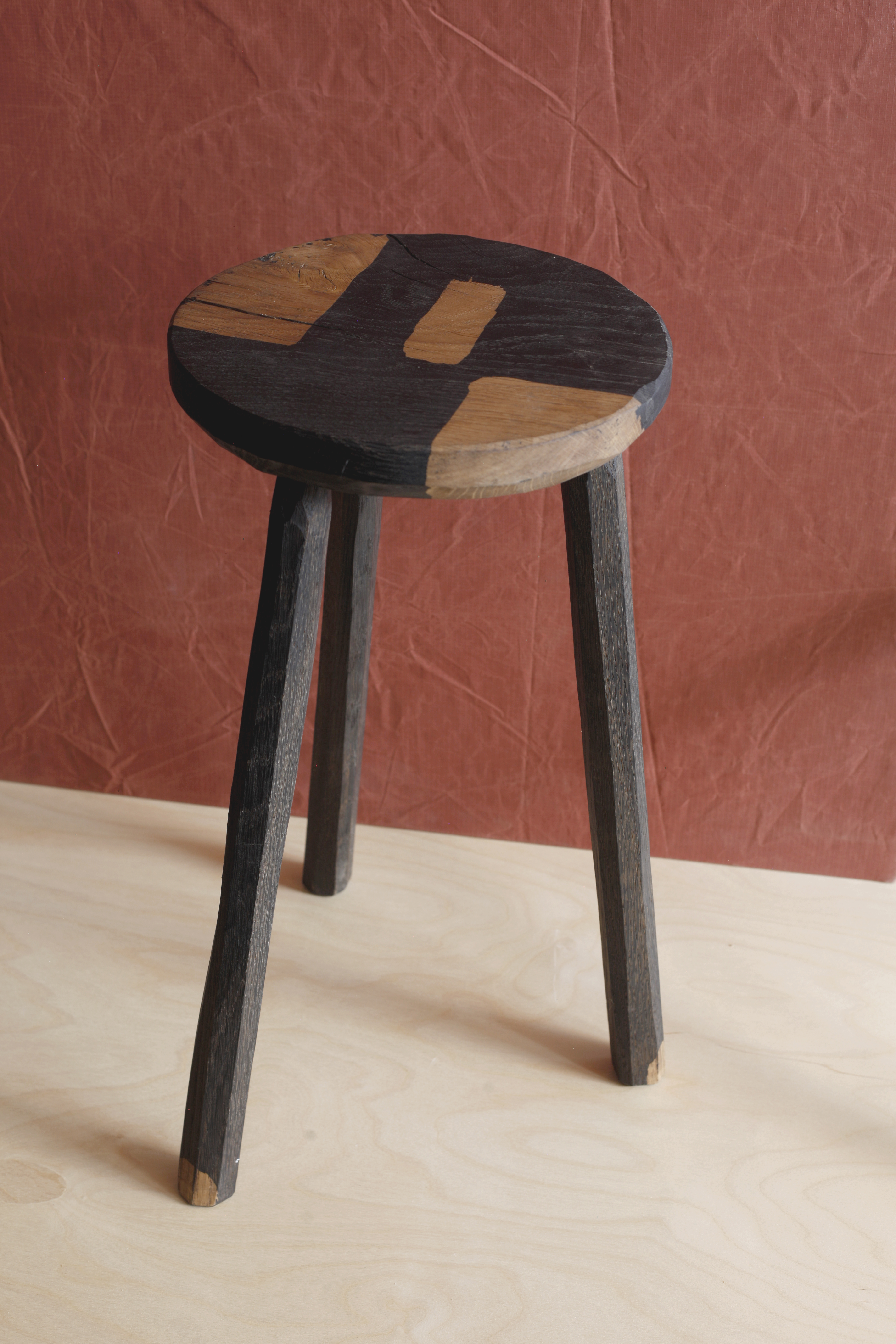 Ebonised Oak Stool, Cahoots